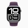 Apple Watch Series 10 42mm, Jet Black Aluminum Case with Sport Band - Plum
