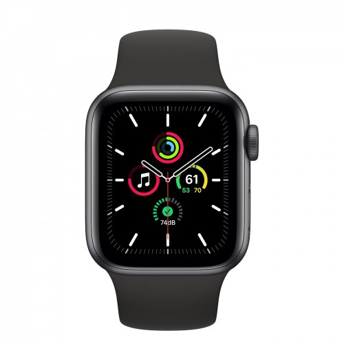 Apple Watch SE 40 мм, алюминий "серый космос", черный спортивный ремешок