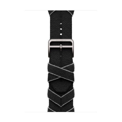 Ремешок Hermes для Apple Watch 46mm Bridon Lisere Single Tour - Черный/Серый (Noir/Gris)