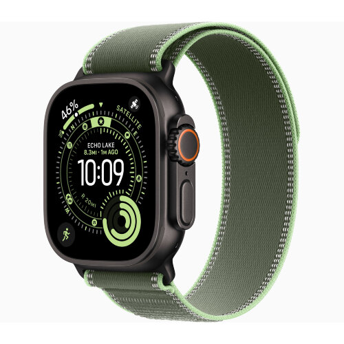 Ремешок для Apple Watch Ultra 49mm Trail Loop Black Titanium (M/L) - Green/Neon (Зеленый/Неоновый)