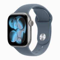 Apple Watch Series 11 42mm, Space Gray Aluminum Case with Sport Band - Anchor Blue