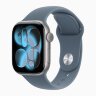 Apple Watch Series 11 42mm, Space Gray Aluminum Case with Sport Band - Anchor Blue