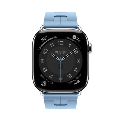 Ремешок Hermes для Apple Watch 46mm Kilim Single Tour - Голубой (Bleu Pastel)