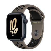 Apple Watch Series 8 Nike 41mm, Midnight Aluminum Case with Sport Band - Olive Grey/Black