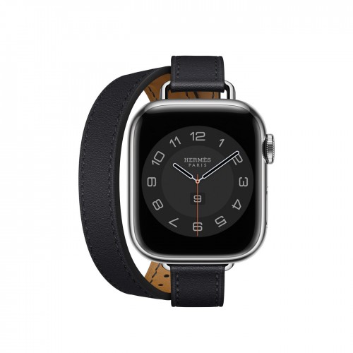 Ремешок Hermès Attelage Double Tour из кожи Swift 41mm для Apple Watch - Черный