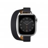Ремешок Hermès Attelage Double Tour из кожи Swift 41mm для Apple Watch - Черный
