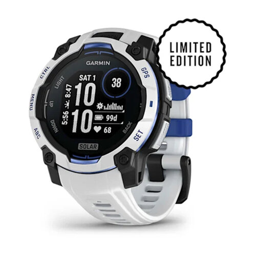 Умные часы Garmin Instinct 3 45mm, Solar, Whitestone, Whitestone/Bolt Blue Band