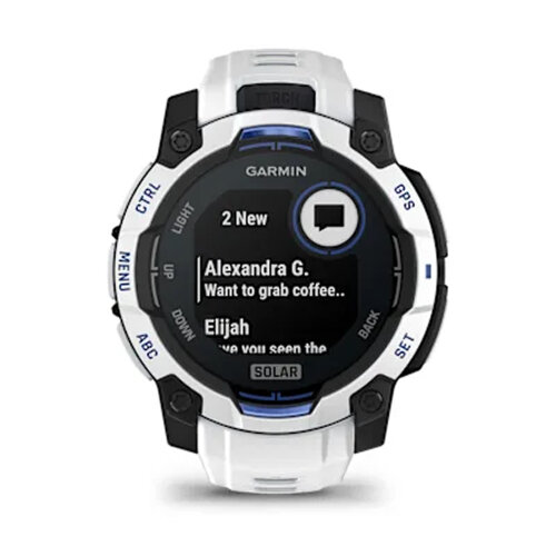 Умные часы Garmin Instinct 3 45mm, Solar, Whitestone, Whitestone/Bolt Blue Band