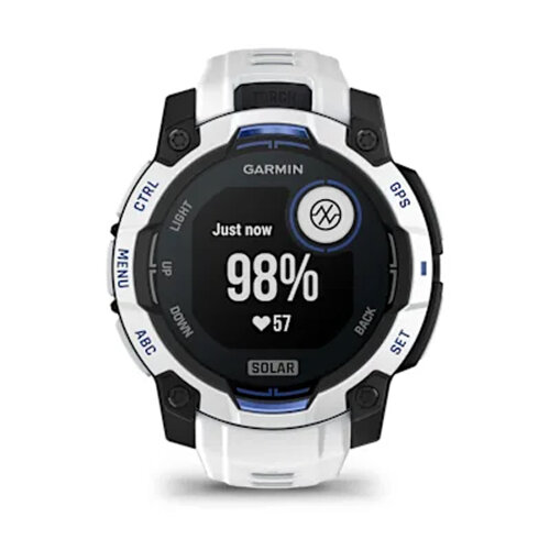 Умные часы Garmin Instinct 3 45mm, Solar, Whitestone, Whitestone/Bolt Blue Band