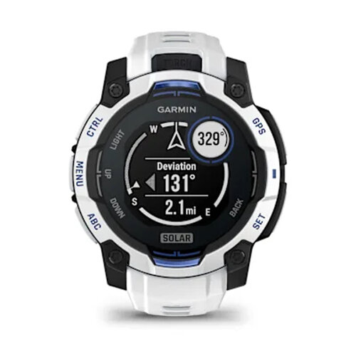 Умные часы Garmin Instinct 3 45mm, Solar, Whitestone, Whitestone/Bolt Blue Band