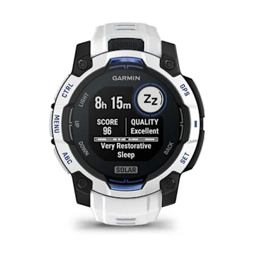 Умные часы Garmin Instinct 3 45mm, Solar, Whitestone, Whitestone/Bolt Blue Band