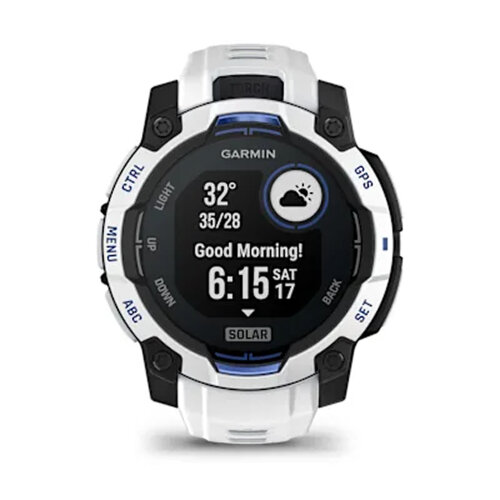 Умные часы Garmin Instinct 3 45mm, Solar, Whitestone, Whitestone/Bolt Blue Band