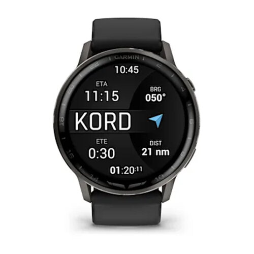 Умные часы Garmin D2 Air X15 45mm, Slate, Black Silicone Band