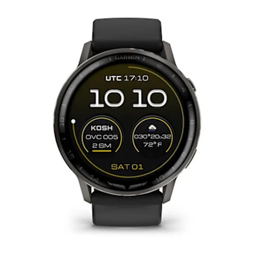 Умные часы Garmin D2 Air X15 45mm, Slate, Black Silicone Band