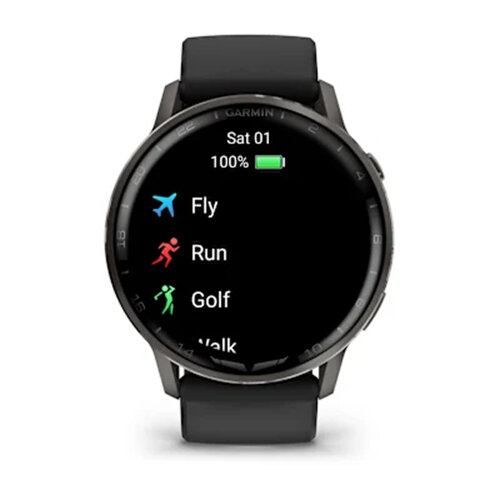 Умные часы Garmin D2 Air X15 45mm, Slate, Black Silicone Band
