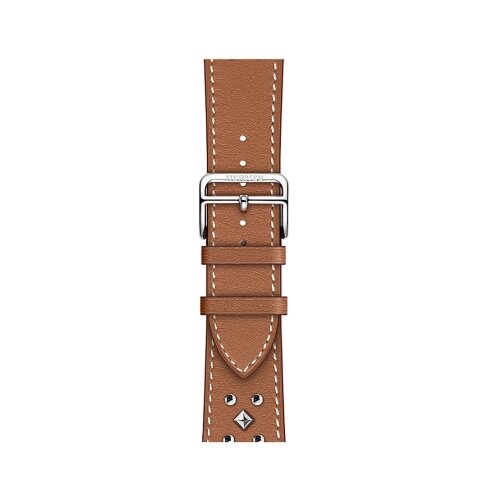Ремешок Hermès Single Tour Clou Medor Rock из кожи Swift 42mm для Apple Watch - Коричневый (Gold)
