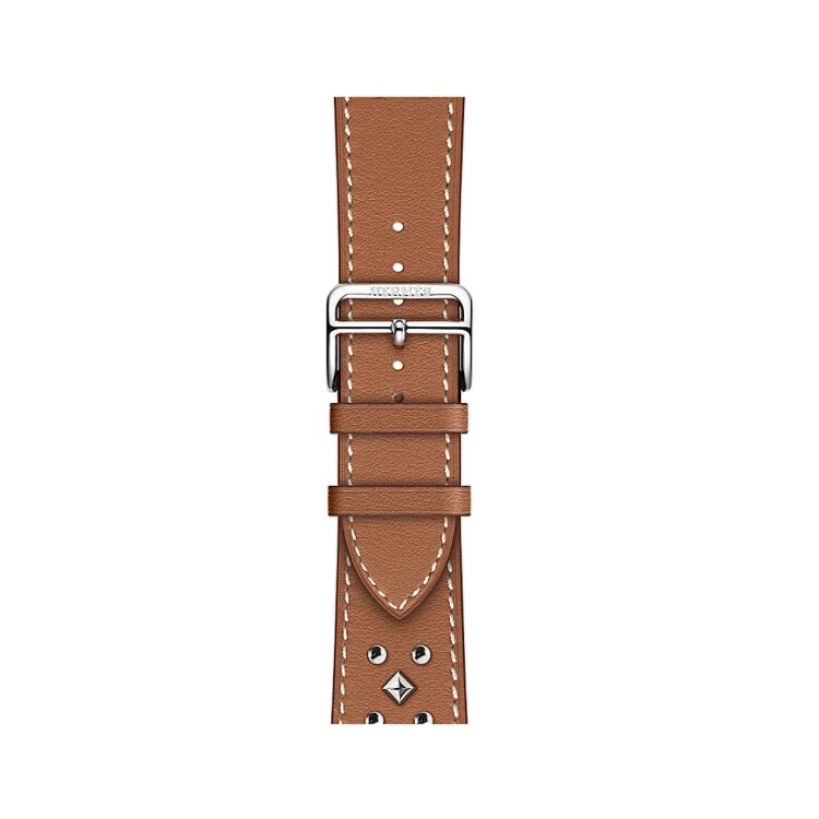 Ремешок Hermès Single Tour Clou Medor Rock из кожи Swift 42mm для Apple Watch - Коричневый (Gold)