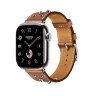 Ремешок Hermès Single Tour Clou Medor Rock из кожи Swift 42mm для Apple Watch - Коричневый (Gold)