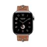 Ремешок Hermès Single Tour Clou Medor Rock из кожи Swift 42mm для Apple Watch - Коричневый (Gold)