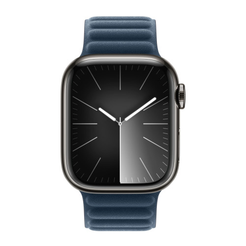 Apple Watch Series 9 41mm Graphite Stainless Steel Case with Magnetic Link - Pacific Blue