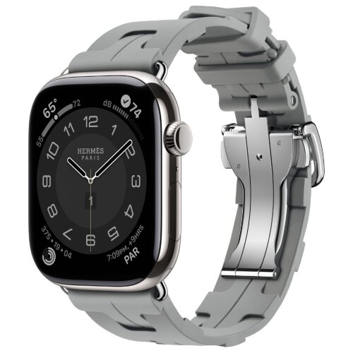 Apple Watch Hermes Series 12 46mm, спортивный ремешок Kilim серый