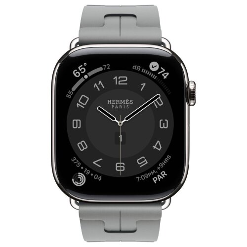 Apple Watch Hermes Series 12 46mm, спортивный ремешок Kilim серый