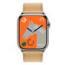 Apple Watch Hermes Series 9 45mm, классический кожаный ремешок песочного цвета