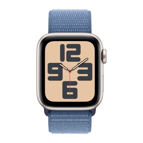 Apple Watch SE (2023) 44mm, Starlight Aluminum Case with Sport Loop - Winter Blue (Голубой)