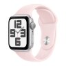 Apple Watch SE (2023) 44mm, Silver Aluminum Case with Sport Band - Light Pink (Розовый)