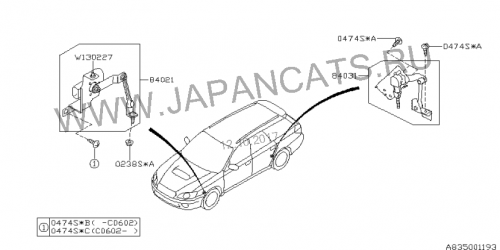 Задний левый датчик положения подвески для Subaru Legasy (84031AG000)