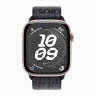 Apple Watch Series 10 46mm, Rose Gold Aluminum Case with Nike Sport Loop - Black/Blue