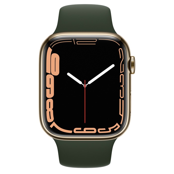 Купить Apple Watch 7 стальные 45mm band тёмно-зелёный в Москве цена