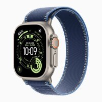 Apple Watch Ultra 3 49mm Titanium Case with Blue/Bright Blue Trail Loop (S/M)