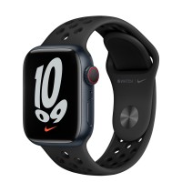 Apple Watch Nike Series 7 45 мм, алюминий и спортивный ремешок Nike «антрацитовый/чёрный»