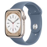 Apple Watch Series 8 45mm, Starlight Aluminum Case with Sport Band - Slate Blue