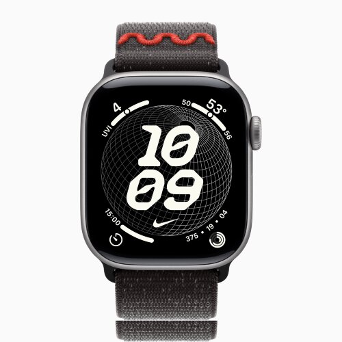 Apple Watch Series 11 42mm, Space Gray Aluminum Case with Nike Sport Loop - Midnight Black