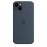 Силиконовый чехол для iPhone 14 с MagSafe - Темно-синий