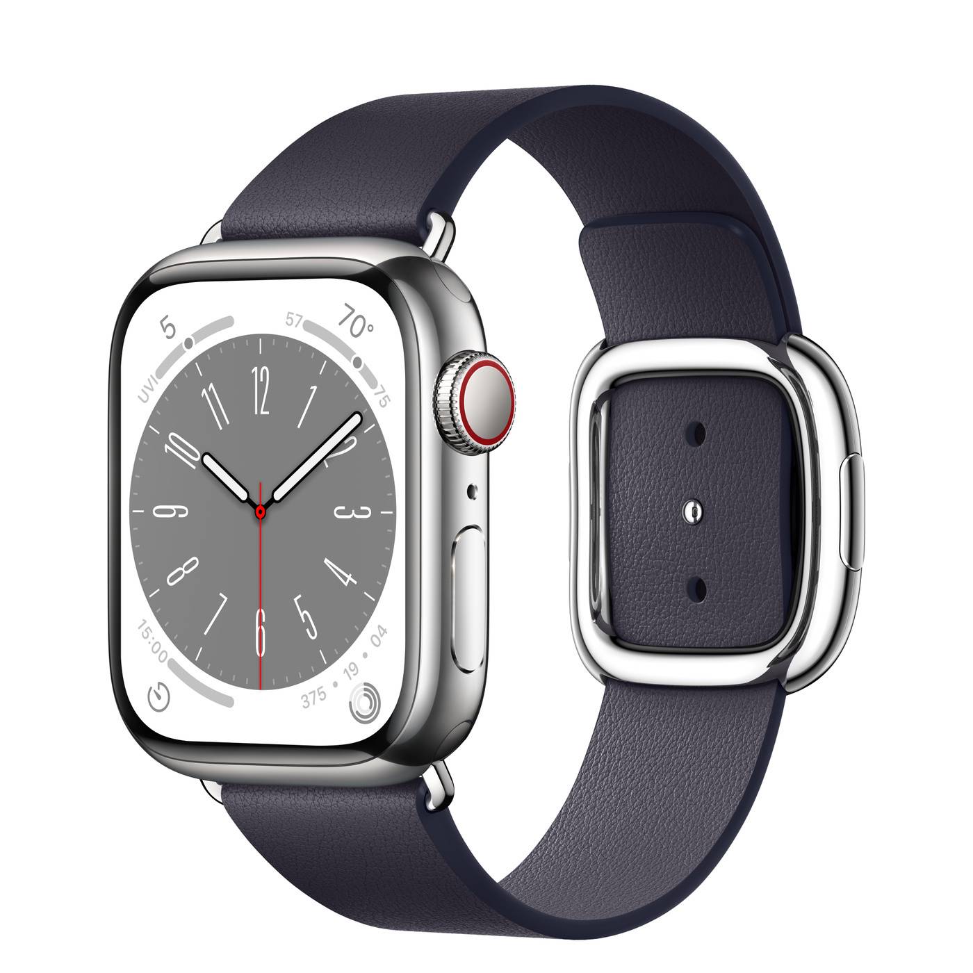 Apple Watch 8 Silver Steel 41mm Modern Buckle Large Ink