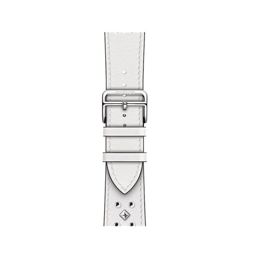 Ремешок Hermès Single Tour Clou Medor Rock из кожи Swift 42mm для Apple Watch - Белый (Blanc)