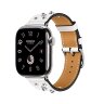 Ремешок Hermès Single Tour Clou Medor Rock из кожи Swift 42mm для Apple Watch - Белый (Blanc)