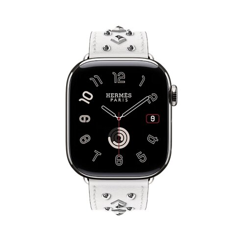 Ремешок Hermès Single Tour Clou Medor Rock из кожи Swift 42mm для Apple Watch - Белый (Blanc)