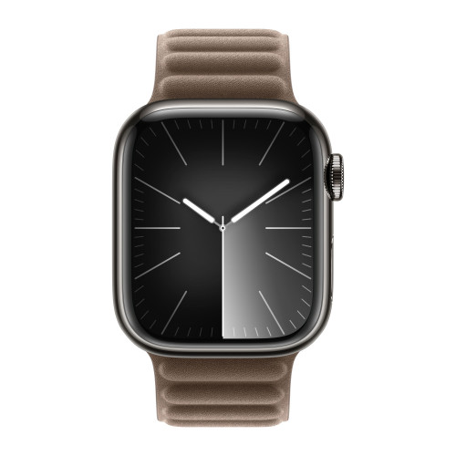 Apple Watch Series 9 41mm Graphite Stainless Steel Case with Magnetic Link - Taupe