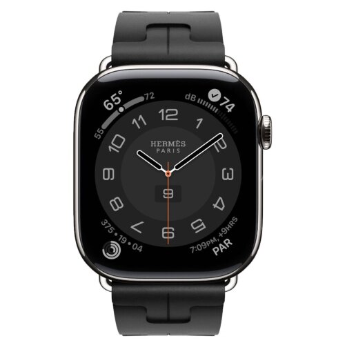 Apple Watch Hermes Series 12 46mm, спортивный ремешок Kilim черный