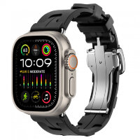 Apple Watch Ultra 3 49mm Titanium, спортивный ремешок Hermes Kilim черный