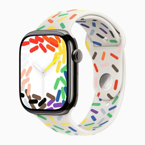 Apple Watch Series 10 46mm, Slate Titanium Case with Sport Band - Pride Edition
