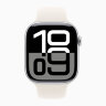 Apple Watch Series 10 42mm, Jet Black Aluminum Case with Sport Band - Starlight
