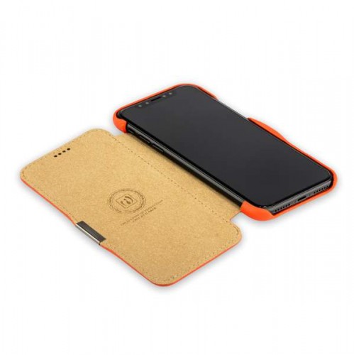 Чехол-книжка кожаный i-Carer для iPhone X luxury Series - Оранжевый