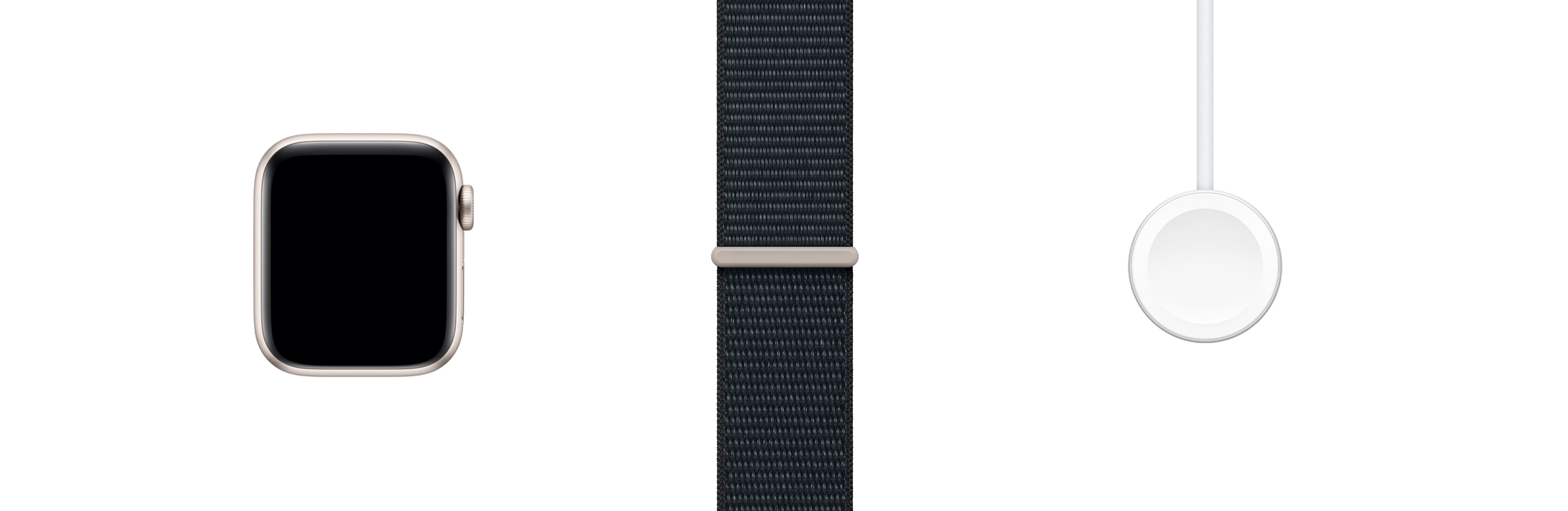 Купить Apple Watch SE (2023) Aluminum Starlight 44mm Midnight Sport loop в  Москве цена